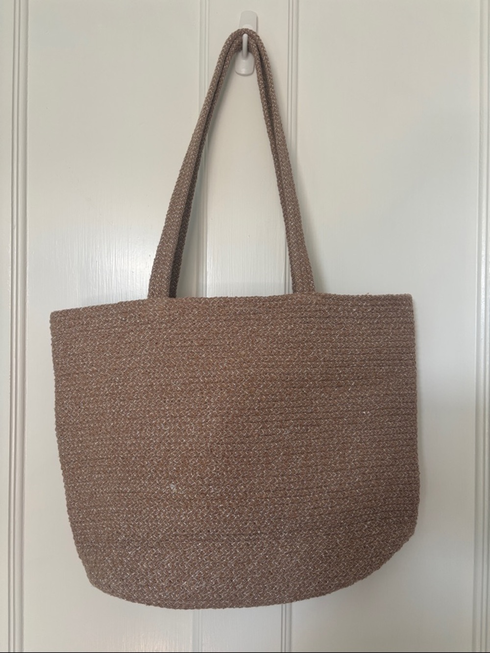 Neutral Taupe Woven Beach/Tote Bag